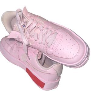 Nike Air Force 1 Fontaka Foam Pink Low Top Leather Sneakers Women's Size 8